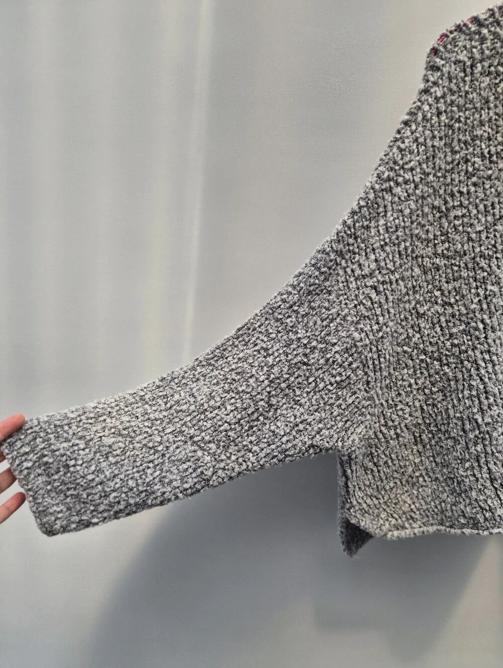 Free People BFF Sweater S Grey Cowl Neck Oversized Cozy Cabin Boho Distressed